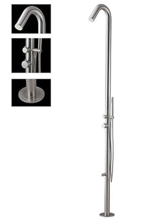 Wayime 91" Separable&Composable Free-Standing Brushed Stainless Steel 304 Spary Outdoor Shower with DOE Certificate