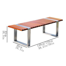 GRFIT Outdoor Bench Outdoor Chair without Backrest for Park, Stainless Steel Garden Bench, for Balcony, Terrace, Leisure and Rest Garden Bench (Medium)