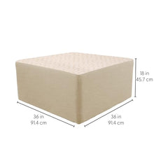 FDP 36" Square Oversized Outdoor Ottoman Featuring Sunbrella Two-Tone - Weather-Resistant, Fade-Resistant, Fully Assembled Patio Furniture for Backyard or Poolside Seating, 18" H - Flax/Sand