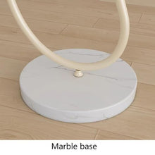 LUYOUBOZHU Floor Lamp Modern LED Floor Lamp with Marble Base & Wood Table for Bedroom(Black)