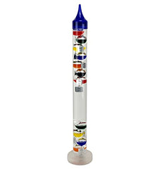 Glassic Gifts Galileo Thermometer 40" Tall Chrome