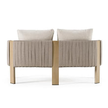 Salvora - Outdoor Beige Fabric & Grey Rope Loveseat