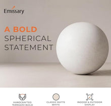 Emissary Terrazzo Gazing Ball 32 in. Matte White Outdoor Garden Sphere