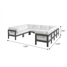 Outdoor Escape White Fabric Outdoor Patio Modular Sectional with Weather-Resistant Cushions, Spacious Seating, Contemporary Style for Outdoor Living Spaces