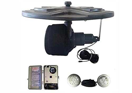 Outdoor Water Solutions 1HP Decorative Pond Floating Eco Fountain with Color Changing Lights Green/White