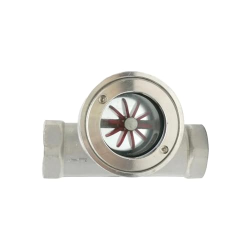 BAWAZINA 1/4" 3/8" 1/2" 3/4" 1" - 2" Window Sight Glass Flow Indicator with Impeller(SS316L_3/4")