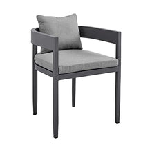 Armen Living Argiope Outdoor Patio Dining Chairs Set of 2 Dark Grey