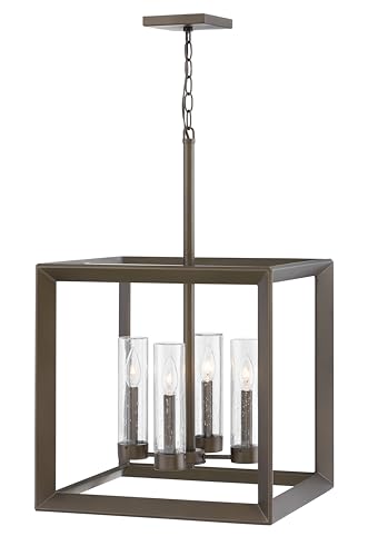 Hinkley Rhodes Medium Outdoor Hanging Lantern Pendant, Warm Bronze Finish