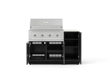 NewAge Products Classic Series 4PC Aluminum Black Modular Outdoor Kitchen Grill Island with 36" Performance Grill LP - 24"D x 52"W x 47.5"H