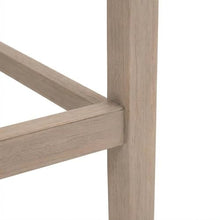 Outdoor Escape Beige Costa Counter Stool, Removable Seat Cushion, Solid Teak and Metal Frame, Ecru Weave, Patio Dining