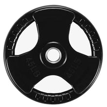French Fitness Rubber Grip Weight Plate Set w/ 7 ft Olympic Bar 305 lbs