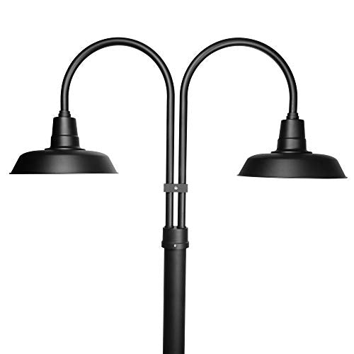 Cocoweb Twin Post Barn Light, 14" Oldage, Black