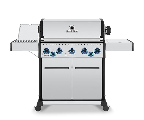 Broil King 678344 Baron S 590 Pro IR 5-Burner Pellet Ready Propane Gas Grill in Stainless Steel with Infrared Side Burner and Rear Rotisserie Burner