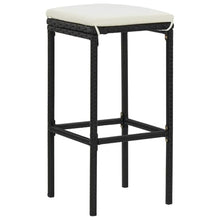 MNCVXAXG 8 Piece Patio Bar Set with Cushions, Black PE Rattan