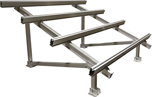 AIMS Power PV6X250RACK Solar Rack Ground Mount, Can Fit 6 190-380W Solar Panels, Preassembled Aluminum Legs