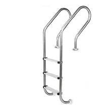 Swimming Pool Ladder Thick 304 Stainless Steel Special Pool Ladder with 3 Layers of Non-Slip Ladder Swimming Pool Ladder with handrails no Embedded/Silver / 59×28×155cm (Silver 59×28×155