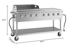 60 in. 8-Burner Commercial Outdoor Propane Gas Grill with 30 in. Griddle in Stainless-Steel, ETL Listed (CGKIT6-G30)