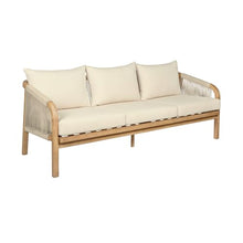 Armen Living Cypress Modern Outdoor Patio Conversation Set, 4 Piece Ivory