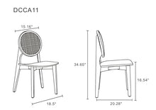Manhattan Comfort Versailles Rattan Dining Chair, Wicker Round Backrest with Solid Ash Wood Frame, Mid Century Modern Fully Assembled Chairs, Set of 4, Black/Natural