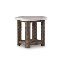 Signature Design by Ashley Angel Island Outdoor Table, All-Weather Resin Wicker and Aluminum, Compact Shelf Design for Patio, Poolside and Deck Use Outside Living