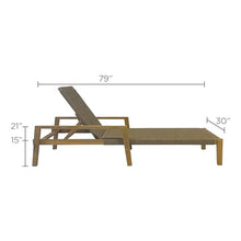 Royal Teak Collection ADSL Admiral Sun Lounge Chair with Arms, Brown Sand