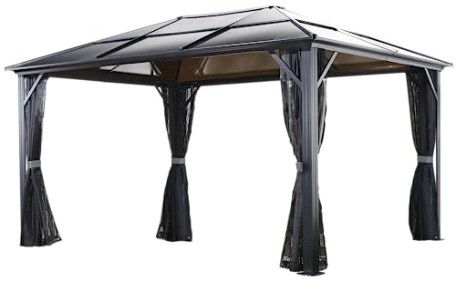 Sojag 500-5157864 Meridien Hard Top Sun Shelter 10' x 14' Charcoal