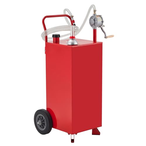 Fuel Caddy, 40 Gallon, Manual Pump, 2 Wheels, Red