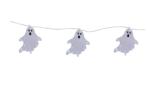 Celebrations Halloween White 16 in. LED 3 Ghost with Stake Halloween Decor