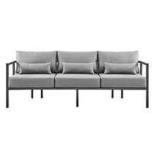 Armen Living Venice 4-Piece Modern Outdoor Patio Conversation Set Dark Gray