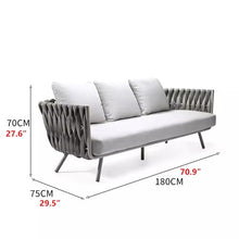 KPHYMOD Outdoor Sofa, Outdoor Furniture with Waterproof Thick Cushions, Modern Patio Sofa Deep Seating for Outdoor Garden Porch Blackyard(Size:29.5X70.9X27.6inch)