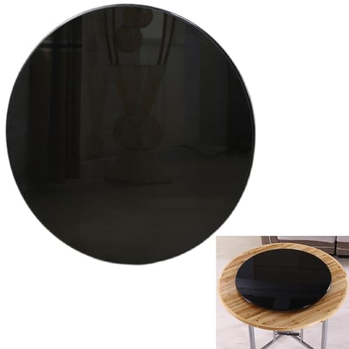 SXKJQER Black Glass Table Top Ø38cm•100cm, Round Glass Top, Tempered Glass, Plate Glass, Replacement Table Top, Flat Circular Sheet Ideal for Patio, Dining, Coffee, Side Table(Size:100CM(40INCH))