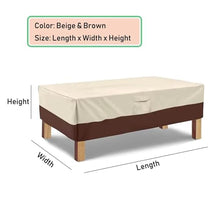 Furniture Cover Outdoor Protect Waterproof Covers General Outside Table 420D Heavy Duty Oxford Patio Cover(Beige-Brown,350x260x70cm)