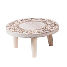 MIIKHI Plant Stand Plant Stand/Plant Display Printed Wood Stool Flower Pot Stand Round Bench Plant and Succulent Flowerpot Base Holder Display Stand Stool Home Indoor Flower Pot (Wood Col