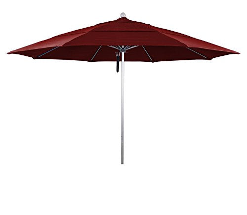 California Umbrella 11' Venture Series Contract Grade Patio Umbrella Pulley Open Jockey Red