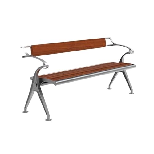 LUYOUBOZHU Patio Benches Park Outdoor Steel Bench, Wooden Double Chair, Garden Patio Lounge Backrest Seat(X-Large)