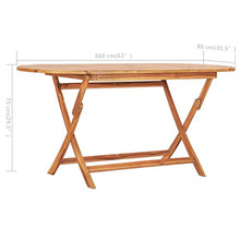 AMBERARD Dining Table Natural Teak Solid Teak Wood 63x31.5x29.5 in,Solid Teak Folding Garden Table for Outdoor Dining & Entertaining Compact, Durable & Stylish Patio Tables