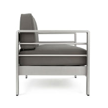 SRECELL Aluminum Patio Loveseat Outdoor Couch 2 Seat with 6 Inch Cushions, Heavy Duty Metal Frame Garden Sofa for Porch Deck Balcony, Water-Resistant Fabric, 600 Lbs Capacity