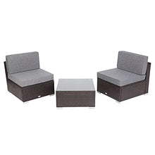 DUYHBAWRS 3 Pieces Patio PE Wicker Rattan Sofa Set Furniture