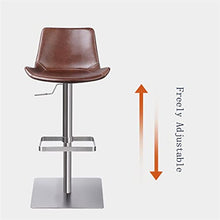 HASMI Bar Stools Bar Chair Modern Stainless Steel Back Chair Home Kitchen Decoration High Stool Restaurant Kitchen Lift Adjustable Bar Stool Swivel Bar Chairs Bar Chairs (Color : Brass)