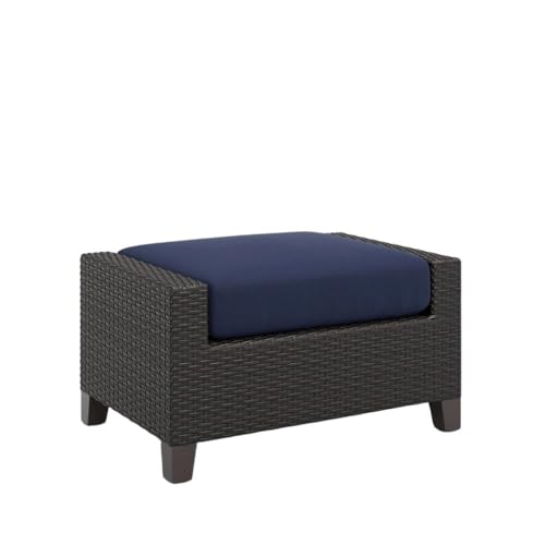 Outdoor Escape Brown Outdoor Ottoman Set of 2, Durable Foot Rest for Patio Seating, Wicker Ottomans for Patio and Garden Relaxation Spaces