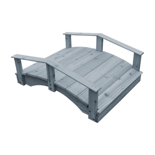 Keystone Amish Co. Cedar Japanese Garden Bridge, 3' x 6', Grey Stain