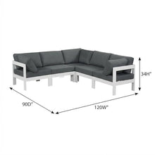 Outdoor Escape Gray Fabric Outdoor Patio Modular Sectional, Multiple Pieces, Comfortable Back Height 17 Inches, Durable Outdoor Fabric