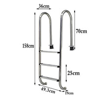 Swimming Pool Escalator Stainless Steel Swimming Pool Special Ladder Frame 3-Layer Non-Slip Water Ladder Escalator Embedded/Silver / 49.3cm (Silver 49.3cm)