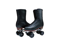 CHICAGO Men's Premium Leather Quad Roller Derby Skate Black Size 9
