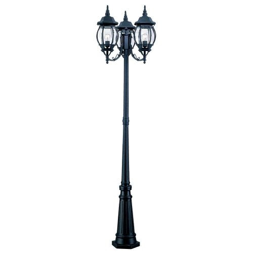 Acclaim 5179BK Chateau Collection 3-Head Surface Mount Outdoor Combination Post Light, Matte Black