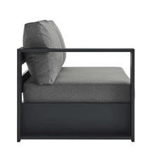Modway Tahoe Aluminum Modular Outdoor Patio Couch with Weather-Resistant Cushions Gray Charcoal