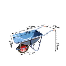 Heavy Duty Wheelbarrow Single Wheel Garden Cart Utility Hand Truck Construction Yard Dump Cart Farm Wheelbarrow(B,1)