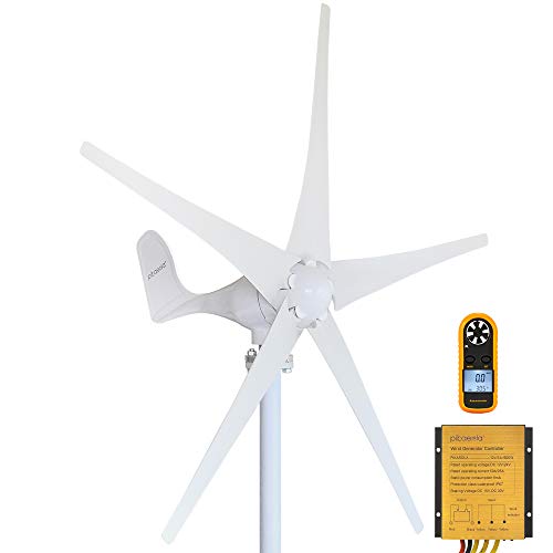 Pikasola Wind Turbine Generator Kit 400W 24V with Charge Controller,5 blade