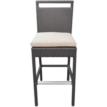 Armen Living Tropez Patio Wicker Bar Set Black