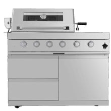 Deluxe Stainless Steel Propane Gas Grill, Outdoor BBQ Grill with Side Burner & Warming Rack, Multi-Burner Cooking Kitchen Islands with Storage Drawers for Backyard Patio Entertaining (Silver)